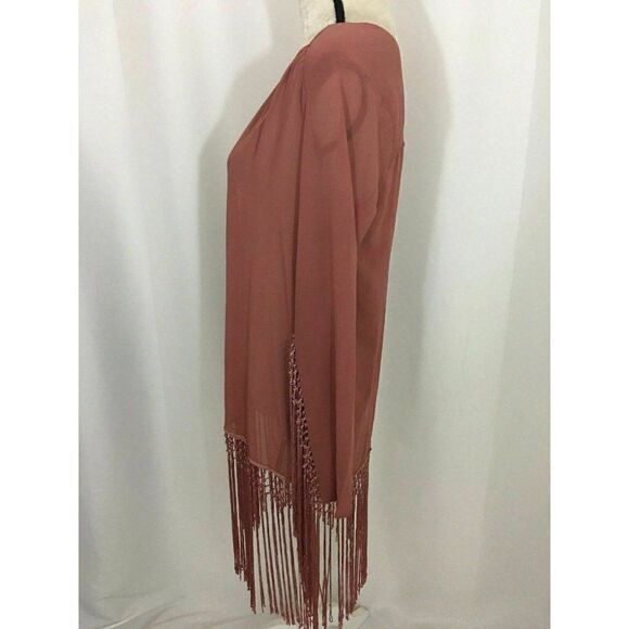 Cotton Candy Mauve Long Sleeve cardigan shawl - Picture 6 of 11